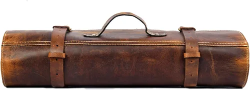 Vista 4 de Bolso Knige Roll de cuero genuino (marrón caramelo)