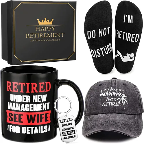 Vista 10 de Set de regalos de bandera americana Sieral para hombres incluye vaso, gorra de béisbol, calcetines, llavero con caja de regalo para veteranos