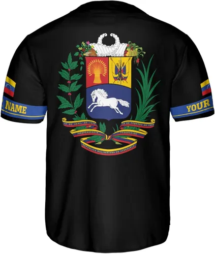 Vista 3 de Royal Fight - Camiseta de béisbol de Venezuela personalizada para hombre, camiseta de béisbol venezolana, bandera de Venezuela, béisbol