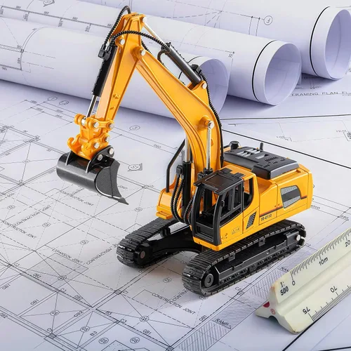 Vista 5 de Gemini&Genius Juguete de vehículo de construcción de excavadora con orugas 1:60 Excavadora