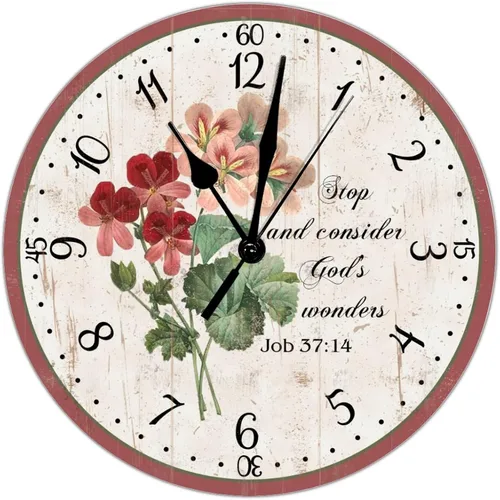 Vista 7 de Reloj de pared con movimiento silencioso de 10 pulgadas, funciona con pilas, funciona con pilas, moderno, para lavandería, escuela
