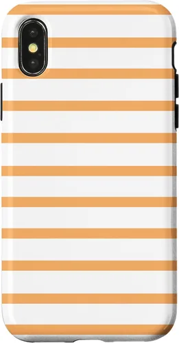 Vista 5 de iPhone 12 mini minimalista patrón de rayas en naranja claro moderno caso