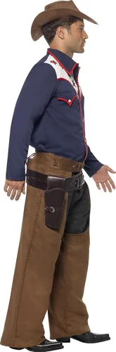 Vista 4 de Smiffys Disfraz de vaquero Western Rodeo para hombre, camisa, chaps y sombrero, Multi