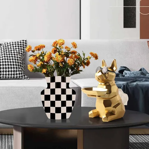 Vista 5 de Jarrón de papel hecho a mano para flores, moderno florero para centros de mesa, jarrón impermeable para decoración del hogar, sala de estar