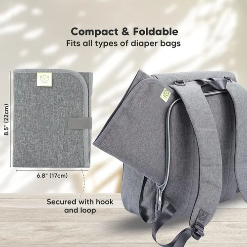 Vista 2 de KeaBabies Cambiador de pañales portátil y paquete de 5 paños para eructos para bebés, niños y niñas, tapete cambiador plegable impermeable