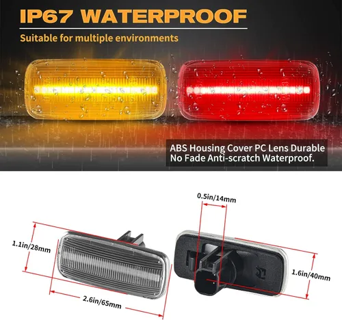 Vista 2 de POPMOTORZ 4 piezas de luz LED de marcador lateral de guardabarros compatible con lámpara de cama trasera para Dodge RAM 1500 2500 3500 2010-2017