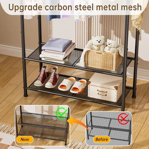 Vista 7 de Golpart Perchero de Ropa para Abrigatos Perchero de Ropa de Metal Independiente para Secar Ropa para Colgar Ropa Armario Portátil para Lavandería