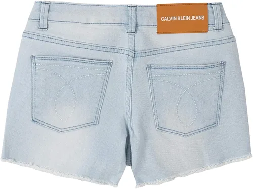 Vista 2 de Calvin Klein Pantalones cortos de mezclilla elásticos para niña, StratusCut Off