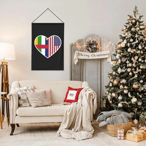 Vista 3 de I Love America And The Central African Republic Garden Flag 12.5"x18" Inch Double Sided Garden Flags Home Lawn Outdoor Decor Flags Party Banner