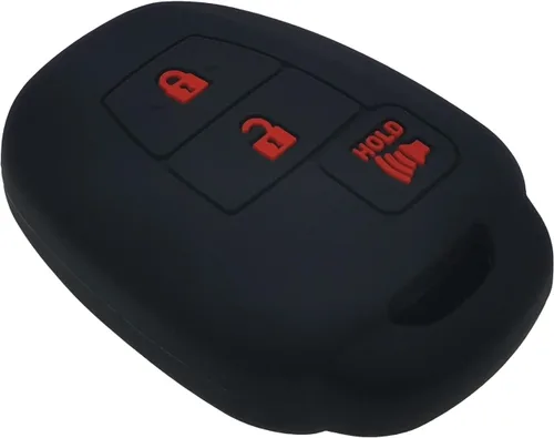 Vista 4 de Funda de silicona para llavero de 2 piezas, protector sin llave compatible con Toyota RAV4 Highlander Sequoia Tacoma Tundra 3 botones
