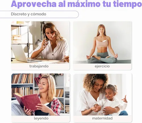 Vista 2 de Extractor de leche portátil actualizado 2025 manos libres, discreto, silencioso, 3 modos y 9 niveles, extractor de leche inalámbrico manos libres