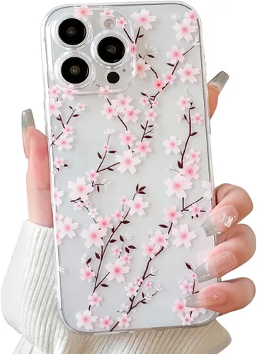 Vista 17 de Lovmooful Funda para iPhone 16 Pro, diseño floral transparente, flor negra