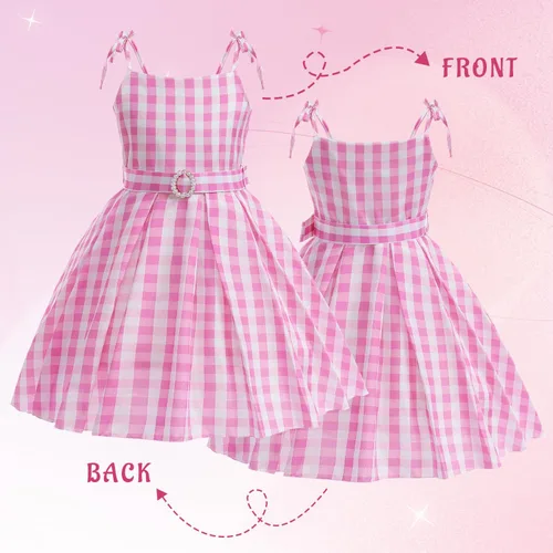 Vista 3 de Disfraz rosa para niñas, disfraz de película, disfraz de cosplay, trajes para Halloween, fiesta de cumpleaños