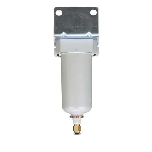 Vista 5 de PneumaticPlus SAFM400-N04BD-MEP Filtro coalescente de aire comprimido, 0.1 micras, 1/2" NPT - Recipiente de metal, drenaje automático, soporte