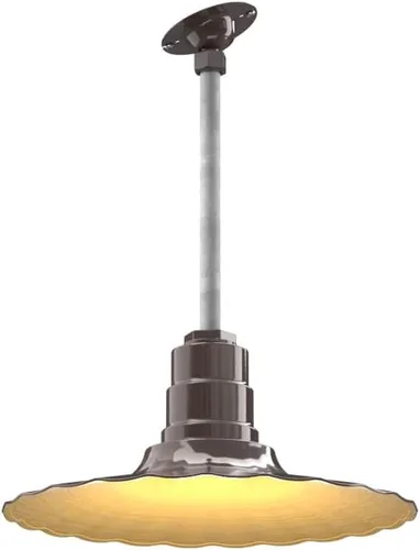 Vista 15 de Steel Lighting Co. Colgante Eagle Rock Lámpara montada en el techo Onda radial de 16 pulgadas vástago de 12 pulgadas Acero resistente