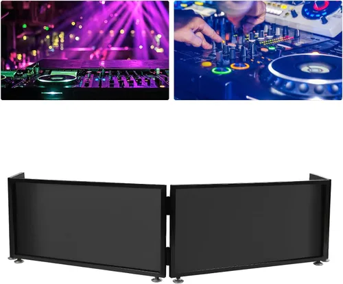 Vista 2 de Cabina de DJ portátil para DJ, pantalla plegable para fachada de eventos de DJ con bolsa de viaje para exteriores e interiores y fiestas en el patio