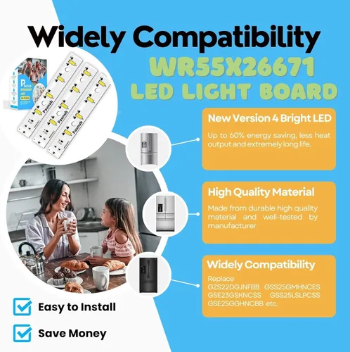 Vista 6 de Tablero de luz LED WR55X26671 actualizado para refrigeradores GE Freezer Reemplazar PS11767930 AP6035586 4468532 EAP11767930, impermeable, 2