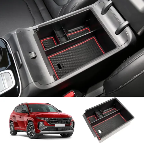 Vista 10 de 2025 2026 T ucson Accesorios para Hyundai T ucson 2022-2025 2026 2026 Organizador de consola central, caja de almacenamiento, reposabrazos