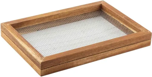 Vista 3 de Tablecraft 11088 Rejilla de secado de hierbas, natural, 13.75 pulgadas de longitud, madera de acacia