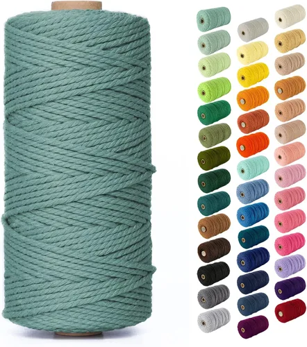 Vista 60 de Nook Theory Hilo de macramé de 3mm 109 yardas - Cuerda de macramé suave de 4mm, 5mm perfecta para nudos - Suministros de macramé para colgadores