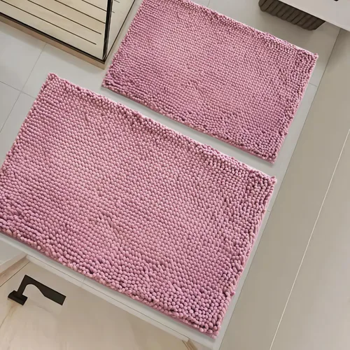 Vista 20 de Juego de alfombras de baño de 2 piezas, súper absorbente suave, gruesa, lavable en lavadora, alfombra de baño de chenilla antideslizante, alfombra