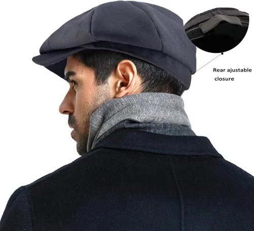 Vista 6 de Sombrero Gatsby clásico de Newsboy para hombre mezcla de lana vintage de hiedra plana tabique regalos para novio MLXL