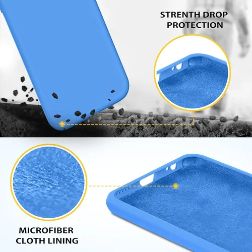 Vista 3 de GUAGUA Funda compatible con iPhone 6s, iPhone 6, silicona líquida, gel suave, goma delgada, ligera, forro de microfibra, con textura, a prueba