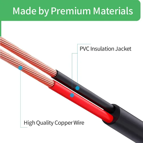 Vista 3 de Cable de extensión de alimentación CC de 3.3 pies de 3.3 ft, 0.217 in x 0.083 in, para cámara de CCTV, cámara IP WiFi, DVR, tira LED, adaptador