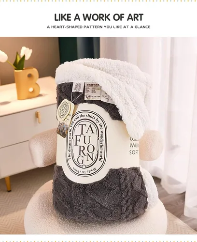 Vista 5 de Manta Sherpa cálida para invierno, manta de sofá, manta ligera y cálida, súper suave y mullida, franela gruesa y reversible de terciopelo cálido