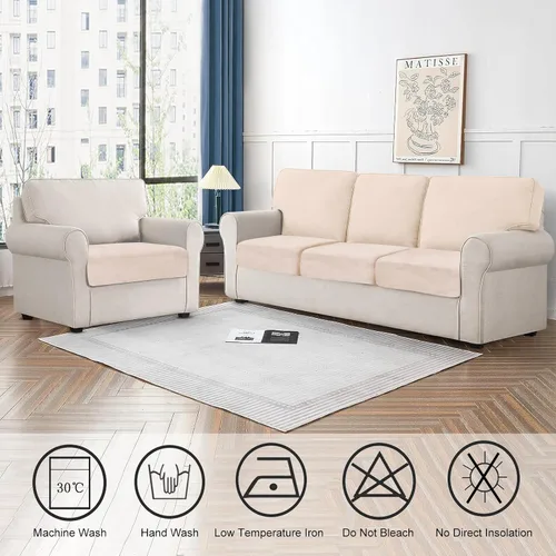 Vista 6 de BT.WA Funda de Cojín de Sofá de Terciopelo 1 Pieza Funda de Cojín de Asiento Elástica Funda de Sillón Fundas Separadas de Sofá Seccional Protector