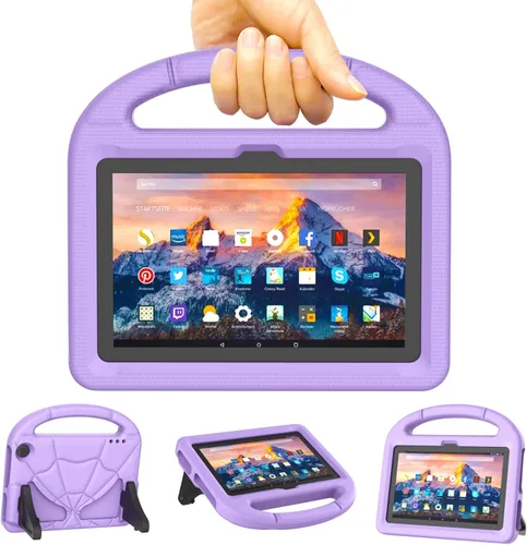 Vista 6 de Funda para tableta para nuevo 7 pulgadas 2024, cubierta ligera a prueba de golpes para niños con cubierta de soporte - negro