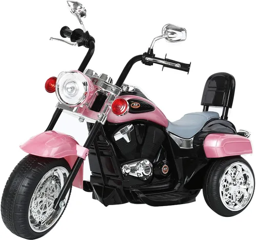 Vista 13 de Freddo Motocicleta de juguete, triciclo de motocicleta de 6 V con luces LED, bocinas hacia adelante/marcha atrás, 2 opciones de velocidad, juguetes