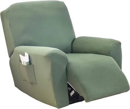 Vista 25 de NILUOH Funda para sillón reclinable, 4 piezas, elástica, estampada, con bolsillo lateral, funda para sofá reclinable, antideslizante, ajustable, 16