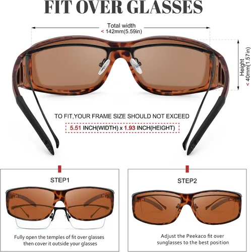 Vista 22 de Night Vision Driving Glasses for Men & Women - Polarized Anti Glare Fit Overs with Wrap-Around HD Yellow Lens