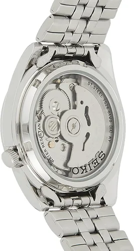 Vista 2 de SEIKO SNK361 - Reloj analógico de acero inoxidable con esfera negra para hombre, Negro -, Bobinado automático