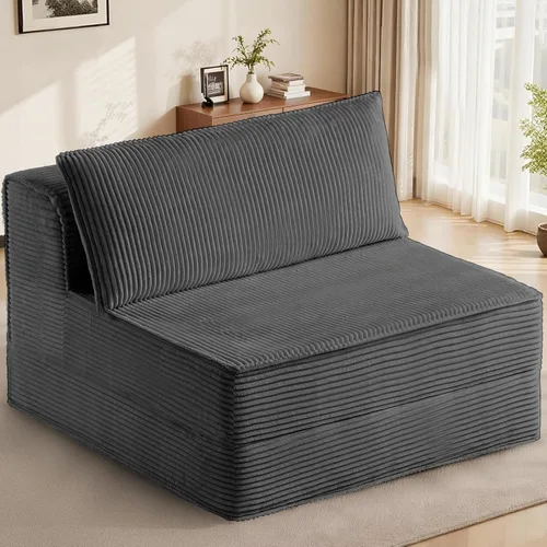 Vista 10 de Sofá cama convertible, sofá biplaza plegable con almohada, sofá cama plegable con soporte para la espalda, silla portátil, cómodo sofá de piso