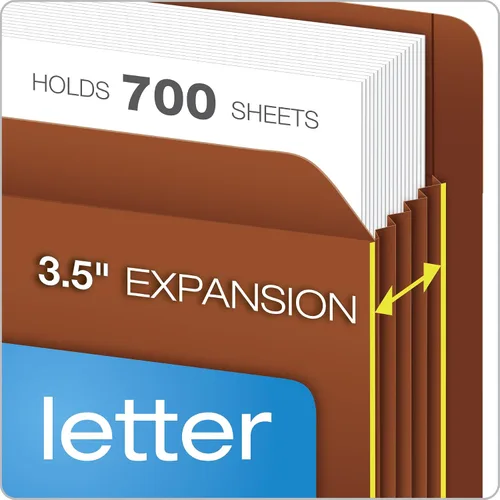 Vista 3 de Pendaflex Heavy Duty End Tab File Pockets, Letter Size, Redrope, 3.5" Expansion, 10/BX (95343) (Pack of 5)