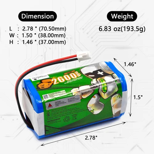 Vista 3 de Paquete de 2 baterías de iones de litio de 14.8 V 2600 mAh de repuesto para Shark Ion R75 RV761 RV850C RV1000S UR1000SR RV101AE AV752 AV911S AV970