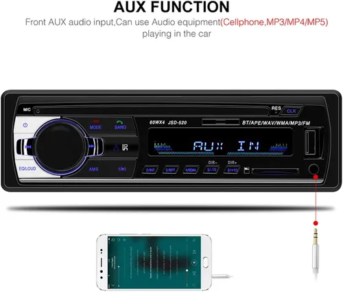 Vista 8 de PolarLander Radio de coche audio USB/SD/MP3 receptor Bluetooth manos libres con control remoto negro 1 DIN