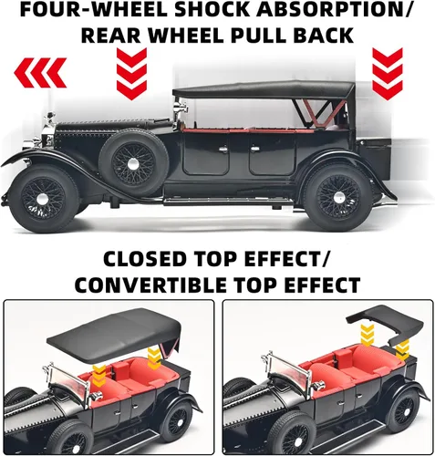 Vista 6 de RZAPE Kits de Modelos de Coches para Adultos y Niños 1/24, Coches de Juguete Fundidos a Presión de la Generación Phantom, Coches Vintage