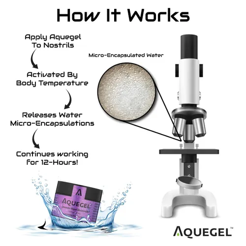 Vista 4 de Aquegel Hidratante nasal+lavanda (sueño fácil), alivio de la sequedad nasal de 12 horas, gel de nariz a base de agua, hidratante nasal con terapia