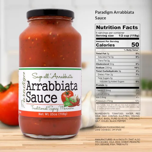 Vista 2 de Paradigm Foodworks Salsa Arrabbiata, 25 onzas