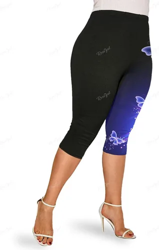 Vista 7 de ROSE GAL Rosegal Women Plus Size Graphic Print Two Piece Set 3D Foral Matching Set
