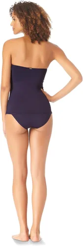 Vista 6 de Anne Cole Top de natación tankini con nudo frontal fruncido para mujer, Verde