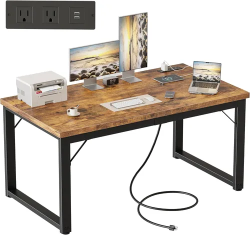 Vista 71 de Mericonia Escritorio para computadora, escritorio de juegos para espacios pequeños, mesa de estilo moderno y simple para oficina en casa, mesa
