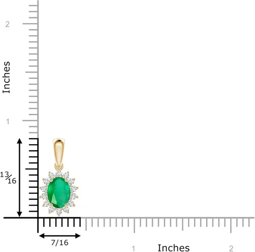 Vista 3 de Angara Collar con colgante solitario de halo de esmeralda natural para mujeres, niñas en oro macizo de 14 quilates, platino Piedra natal de mayo