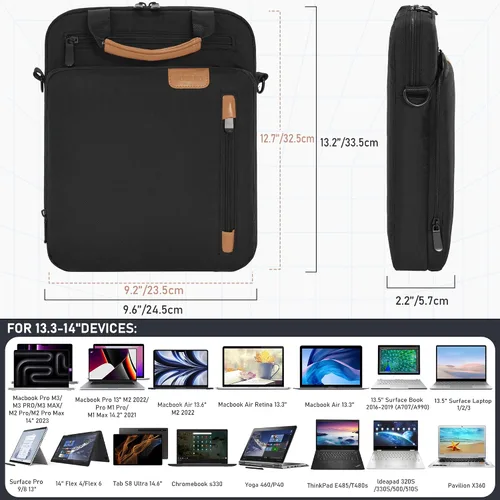 Vista 3 de TORIBIO - Funda acolchada para portátil de 13,3 a 14 pulgadas