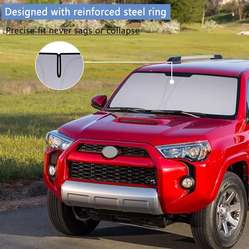 Vista 6 de Parasol para parabrisas para accesorios de Toyota 4Runner 2010-2024, ajuste personalizado, plegable, protector de visera para ventana delantera
