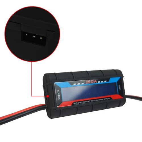 Vista 3 de Medidor de Watts RC de 150A, Analizador de Potencia de Alta Precisión, Comprobador de Voltaje (V) Corriente (A) Potencia (W) Carga (Ah) y Energía