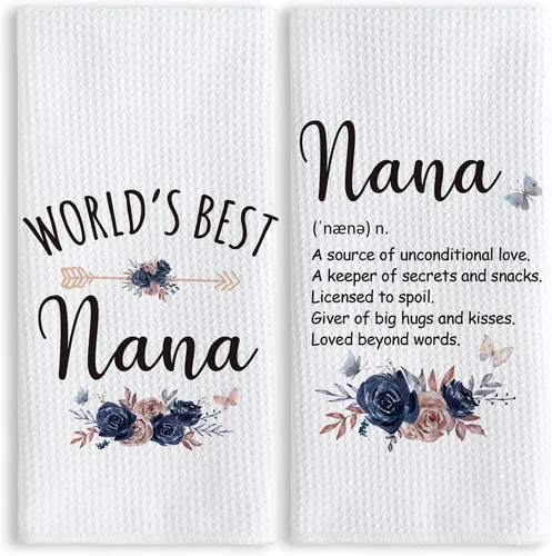 Vista 11 de TNUW Best Grandma - Toallas de cocina de 16 x 24 pulgadas, la mejor flor de Abuela del mundo, suave y absorbente, toalla de cocina, toallas de mano